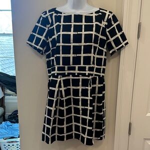 French Connection Black and White Grid Pattern Dress- size 12